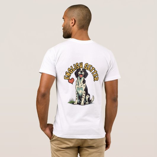 Elegant Engels Setter Portret T-shirt (Achterkant volledig)