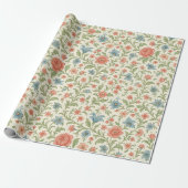 Elegant Engels Shabby Chic Floral Art Pattern Cadeaupapier (Uitgerold)