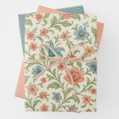 Elegant Engels Shabby Chic Floral Art Pattern Inpakpapier Vel (In situ)