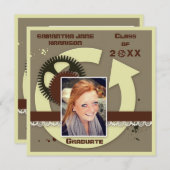 Elegant Engineer Gears Afstuderen Foto Kaart (Voorkant / Achterkant)