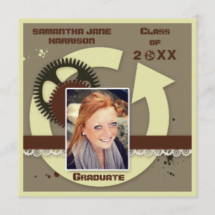 Elegant Engineer Gears Afstuderen Foto Kaart