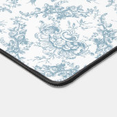 Elegant Engraved Blue and White Floral Toile Bureaumat (Hoek)