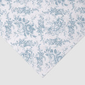 Elegant Engraved Blue and White Floral Toile Tissuepapier (Detail)
