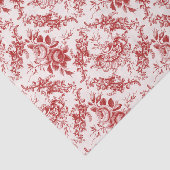 Elegant Engraved Red and White Floral Toile Tissuepapier (Detail)