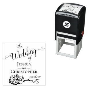 Elegant Enig Roos de Bruiloft van Zelfinktende Stempel