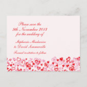 Élégant enregistrer la date coeurs et arcs carte (Dos)