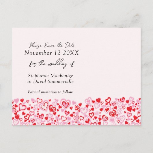 Élégant enregistrer la date coeurs et arcs carte (Dos)