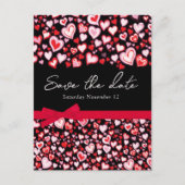 Élégant enregistrer la date coeurs et arcs carte (Devant)