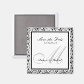 Élégant Enregistrer la date Monogramme Magnets (Recto/Verso)