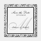 Élégant Enregistrer la date Monogramme Magnets (Devant)