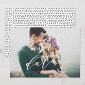 Élégant Enregistrer le carte photo de calligraphie (Devant / Derrière)