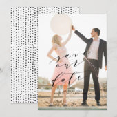 Élégant Enregistrer le carte photo de calligraphie (Devant / Derrière)