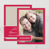 Élégant Enregistrer le Faire-part photo Date (Devant / Derrière)