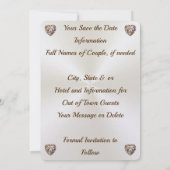 Élégant Enregistrer les invitations de date, perso (Dos)