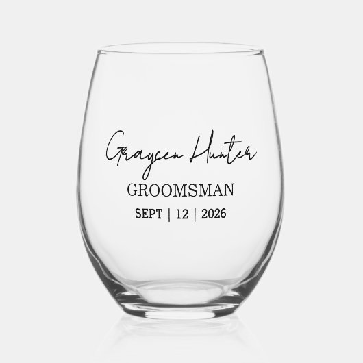 Élégant ensemble Black & Drinkware Verre Vin Steml (Recto)