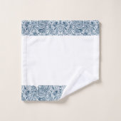 Élégant ensemble de serviettes de bain Blue Floral (Gant de toilette)