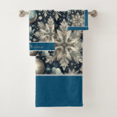 Élégant ensemble de serviettes de bain d'hiver (En situation)