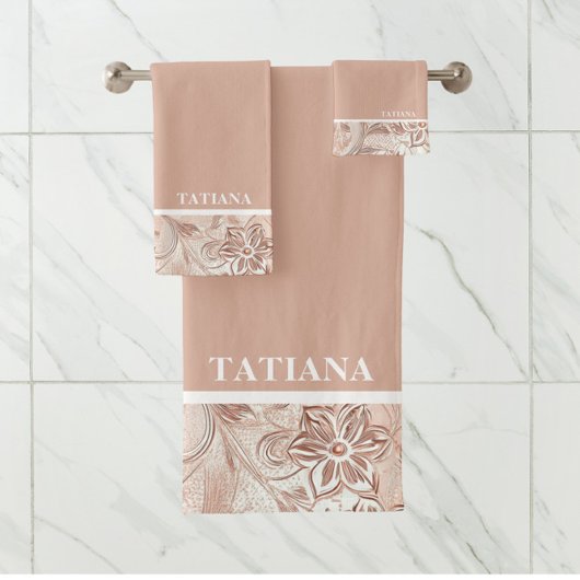 Élégant ensemble de serviettes de bain florales de