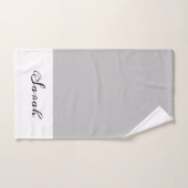 Élégant ensemble de serviettes de bain gris et bla (Serviette à main)