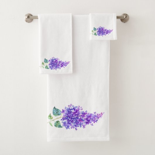Élégant ensemble de serviettes de bain Lilac (En situation)