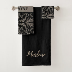 Élégant ensemble de serviettes de bain monogramme