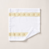 Élégant ensemble de serviettes de bain motif grec (Gant de toilette)