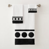 Élégant Ensemble de serviettes de bain noir et bla (En situation)