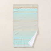 Élégant ensemble de serviettes de bain Turquoise B (Serviette à main)