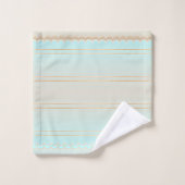 Élégant ensemble de serviettes de bain Turquoise B (Gant de toilette)