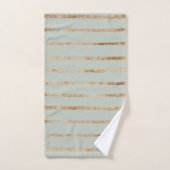 Élégant Ensemble De Serviettes De Bain Verte Gold  (Serviette à main)