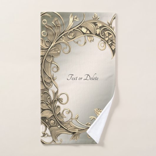 Élégant ensemble de serviettes décoratives or mode (Serviette à main)