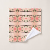 Élégant Ensemble De Serviettes Florales De Pêche D (Gant de toilette)