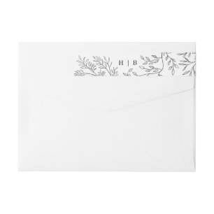 Elegant Envelope Floral Monogram Sketting Address