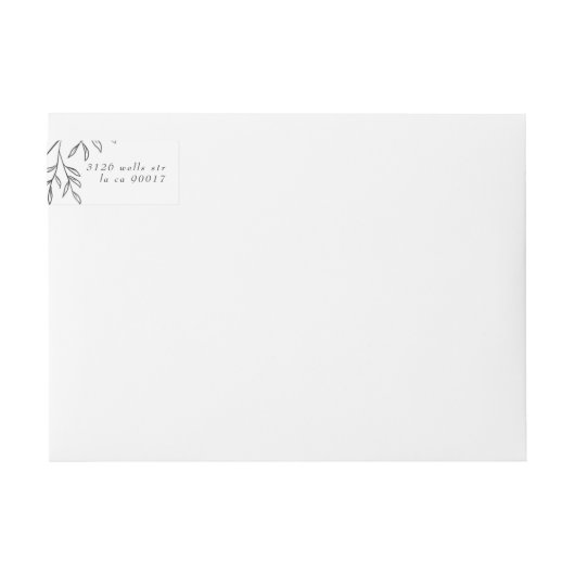 Elegant Envelope Floral Monogram Sketting Address (Voorkant)