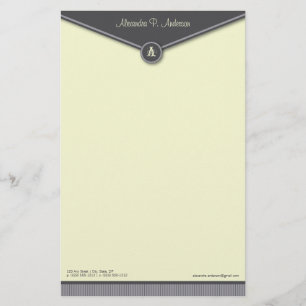 Elegant envelopje (leisteen) Monogram briefpapier