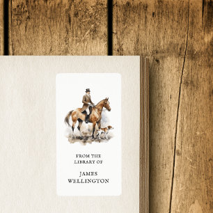 Elegant Equestrian British Hunter Horse Ex Libris Etiket