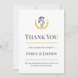 Elegant Equestrian Flat Thank You Card Bedankkaart