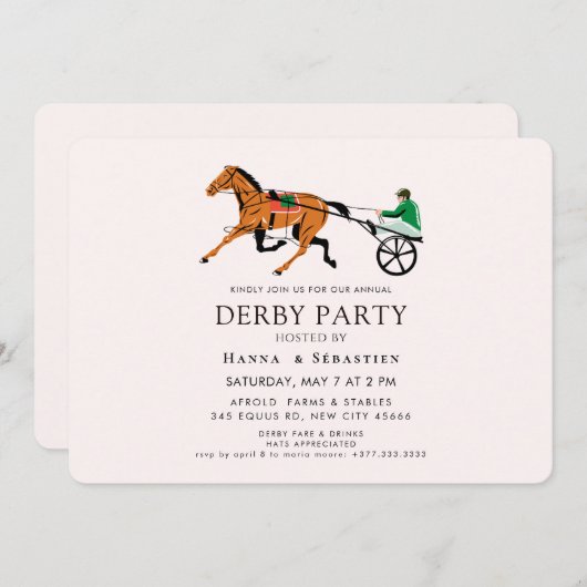 Elegant Equestrian Garden Party Invitation (Devant / Derrière)