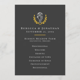 Elegant Equestrian Wedding Program 5x7 Programma