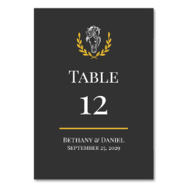 Elegant Equestrian Wedding Table Number Card Kaart
