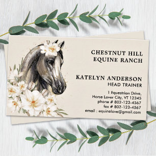 Elegant Equine Floral Personaliseert paardenpaard Visitekaartje