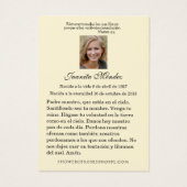 Elégant Espagnol Jésus Roses Carte de prière relig (Dos)