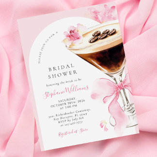 Elegant Espresso Martini Bridal Shower Invitation
