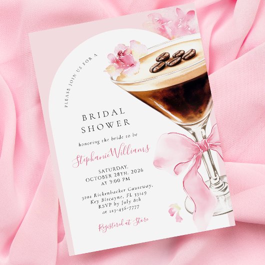 Elegant Espresso Martini Bridal Shower Invitation