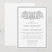 Elegant Estate Illustration Wedding Invitation (Devant / Derrière)