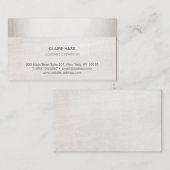 Elegant esthetician White Marble Silver Stripe Visitekaartje (Voorkant / Achterkant)