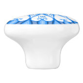 Elegant esthetisch White en Blue Mandala Monograme Keramische Knop (Zijkant)
