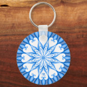 Elegant esthetisch White en Blue Mandala Monograme Sleutelhanger (Voorkant)