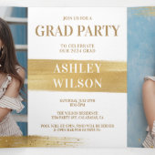 Élégant et amusant Gold Graduation Triple Invitati (Intérieur au milieu)