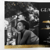 Élégant et amusant Gold Graduation Triple Invitati (Intérieur en premier)